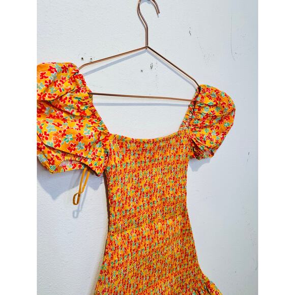 NWT CAROLINE CONSTAS Women's Yellow Ditsy Floral Ginny Romper Size XS - Picture 5 of 11